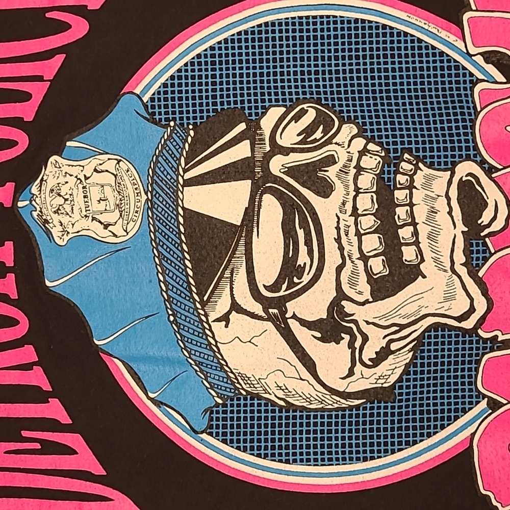 DETROIT POLICE BAD BOYS Black Cotton FOTL XL Mens Single Stitch T Shirt VTG RARE - Picture 8 of 9